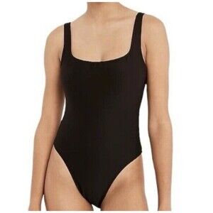 J.‎ Crew Ribbed Square Neck One piece Swimsuit Black Sz 22 / 2X Plus Size NWT